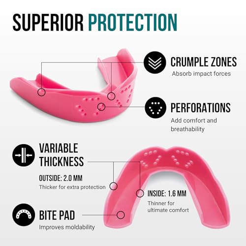 SISU 3D Mouthguard, Hot Pink - Pre-Formed, Easy Fit Protection for Lacrosse, Football, Hockey, Team Sports - Adult Fit - Remoldable Up to 20 Times - Works for Braces - Non Toxic - Image 3