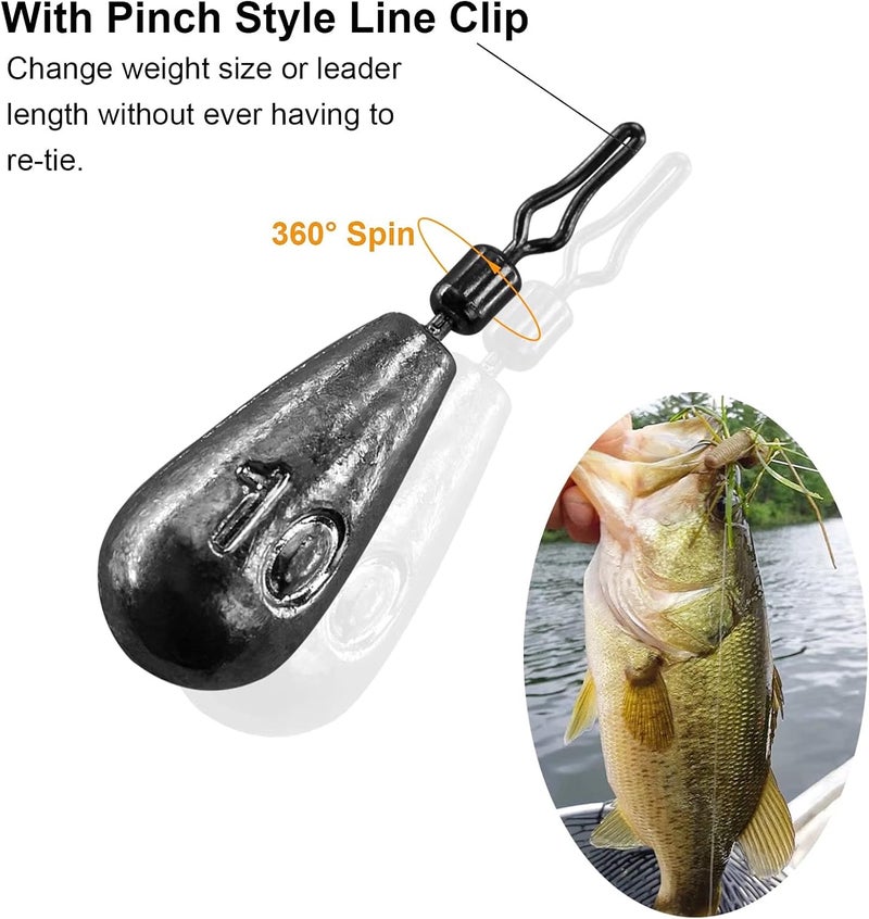 THKFISH Fishing Weights Sinkers Set, 60PCS Fishing Sinker Drop Shot Weights Kit,Drop Shot Rig Wacky Hooks for Saltwater Freshwater Bass Fishing - Image 4