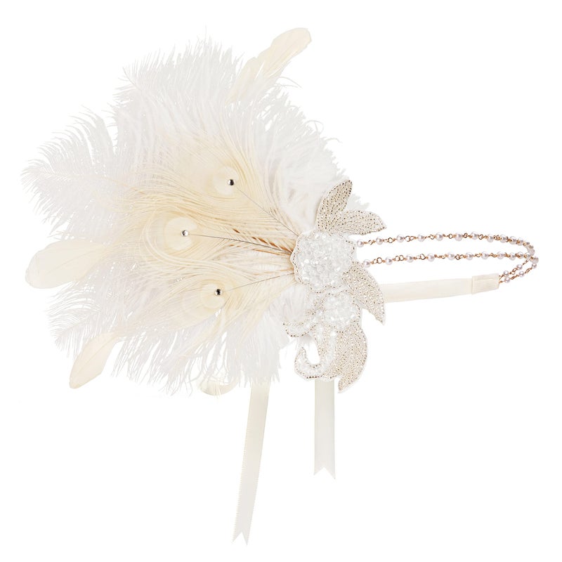 BABEYOND Art Deco 1920s Flapper Headpiece Roaring 20s Great Gatsby Feather Headband 1920s Flapper Gatsby Accessories - Image 5