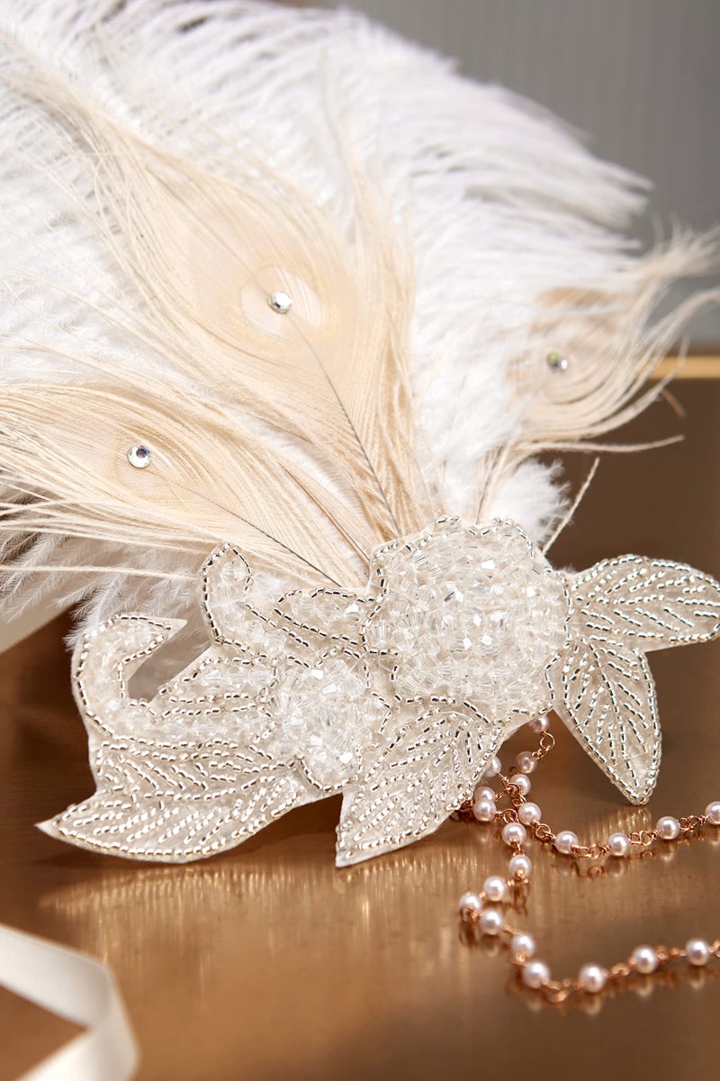 BABEYOND Art Deco 1920s Flapper Headpiece Roaring 20s Great Gatsby Feather Headband 1920s Flapper Gatsby Accessories - Image 3