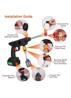Necomi Cordless Electric Pressure Washer,600W Power, Hose, Multiple Nozzles, Perfect For Cars, House Windows, Floor Cleaning And Garden Irrigation  - Image 2