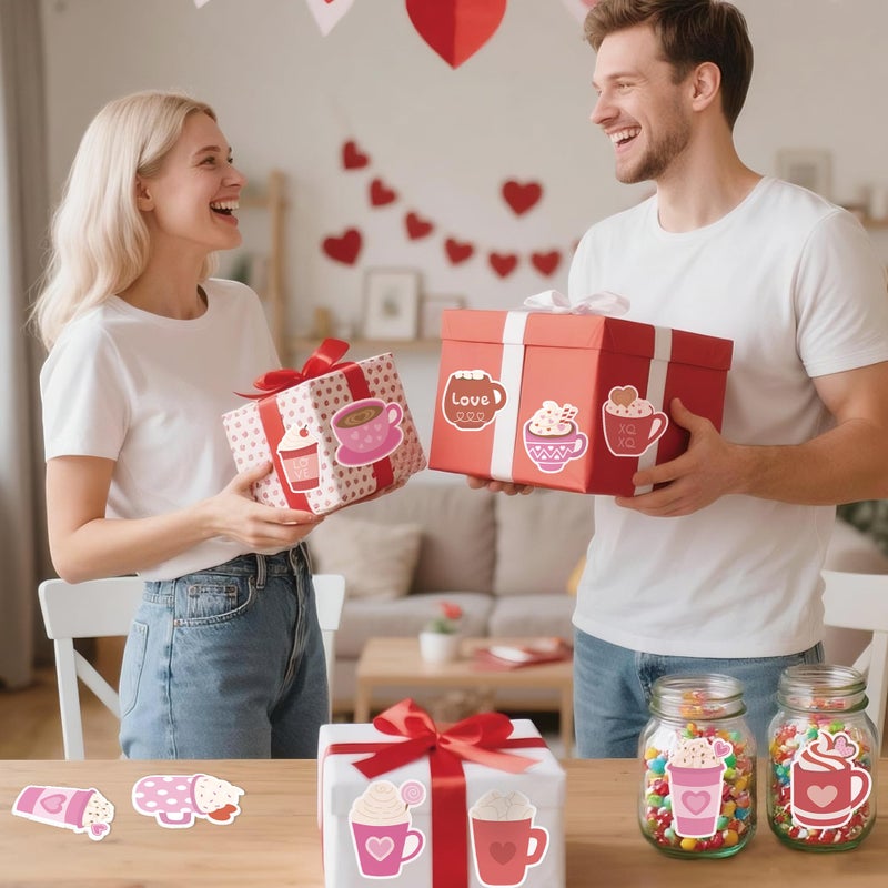 Xqumoi 30 Pack Valentine's Day Coffee Cup Sticky Notes - Heart Self Sticky Notepads Writing Memo Pads for Coffee Lover Gift Wedding Anniversary Office School Supplies Party Favors Goodies Bag Fillers - Image 4