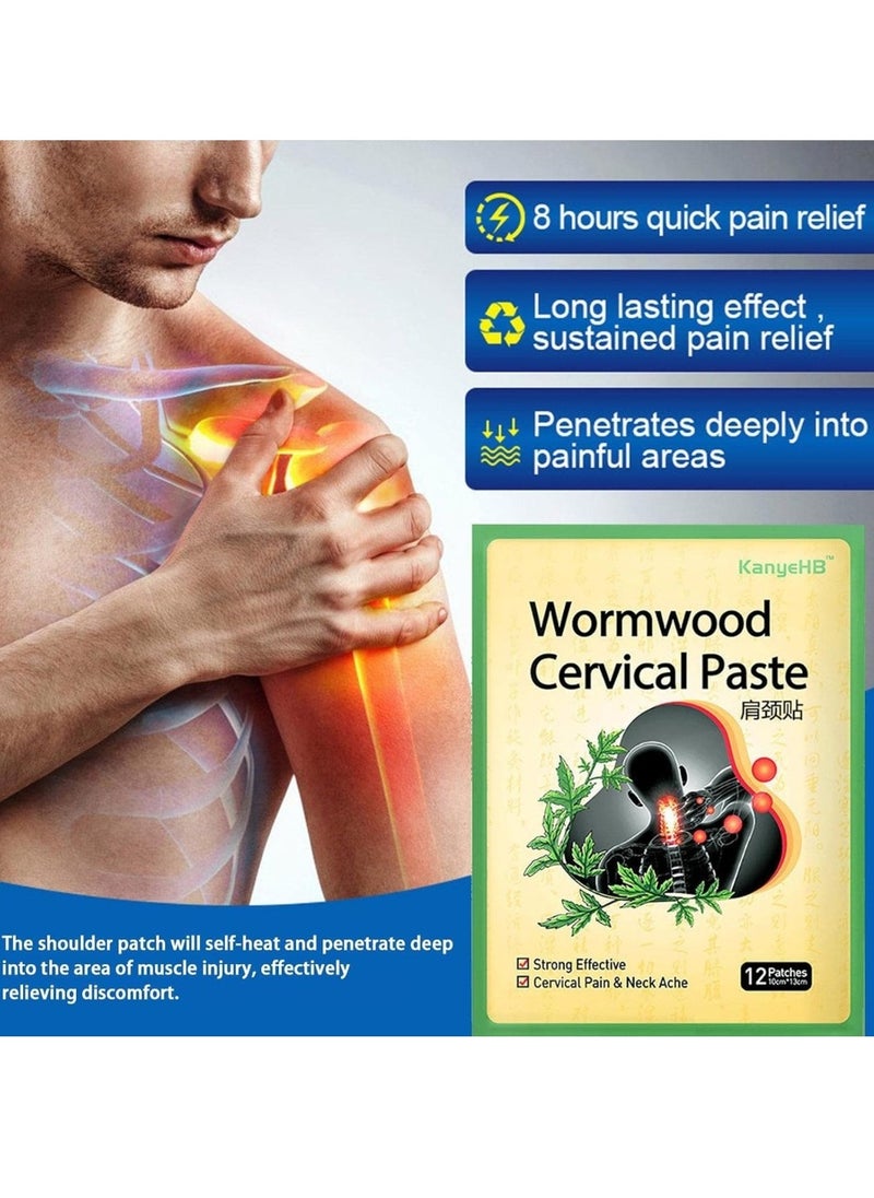 12Pcs Wormwood Cervical Pain Relief Patches Cervical Pain and Neck Ache Paste Strong Penetration Relieve Pain Non Allergic Herbal Formula Neck Shoulder Joint Pain Relief Patches - pzsku/ZD595D8D5B137551DC744Z/45/_/1714829346/2772e172-1795-4214-b5fb-edf6dc610b82