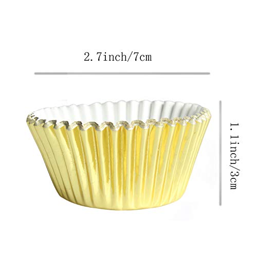 MEETINGU Gold-Foil Cupcake-Liners Paper-Baking-Cupcake,for Birthday Parties, Weddings,Standard Sized(pack of 100） … - Image 2