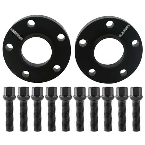 DCVAMOUS 2PC Black 5x112 Hubcentric Wheel Spacers 15mm with 14x1.5 Bolts (40mm Shank Sphere Seat Type) 66.6 Bore Compatible with Benz Au-di 5 Lug for W210 W212 C230 C240 C320 A4 S4 A5 S5 A6 S6 A7 A8 - Image 1