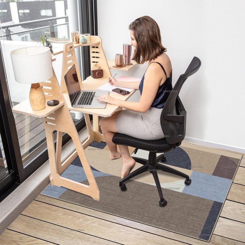 SAIKOOWA Chair Mat for Hardwood Floor,48"*36" Under Desk Mat for Rolling Computer Chair &Low Pile Carpet Floor,Anti-Slip Floor Protector for Home Office Leisure Time - Image 2