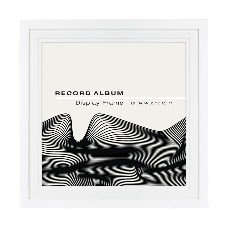 MCS MCS Single Matte Record Album Frame 15x15 Record Frame White Frame to Display One LP Vinyl Record Jacket 1Pack 