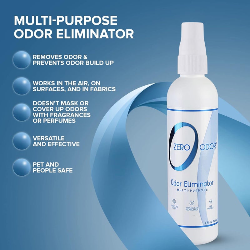 Zero Odor Multi-Purpose Odor Eliminator - Eliminate Air & Surface Odor - Patented Technology Best for Bathroom, Kitchen, Fabric, Closet- Smell Great Again, 8oz (Over 1000 Sprays) - Image 2