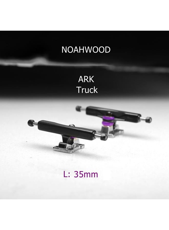 NOAHWOOD DIY Pro Fingerboard Truck 35mm (Silver Baseplate and Black Hanger) Ark Truck+Ice Wheel - Image 2