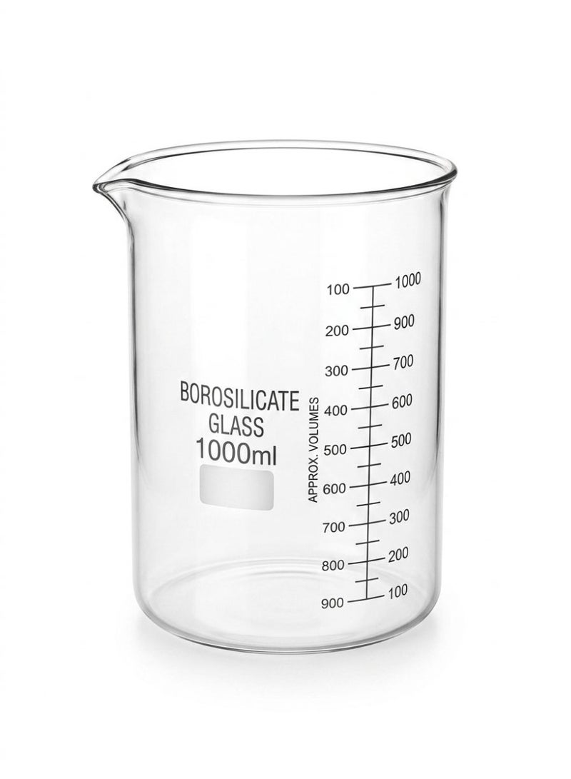 Protect Glass Beaker  1000ml Borosilicate Heat Resistant Laboratory Measuring Cup with Printed Scale - Image 1