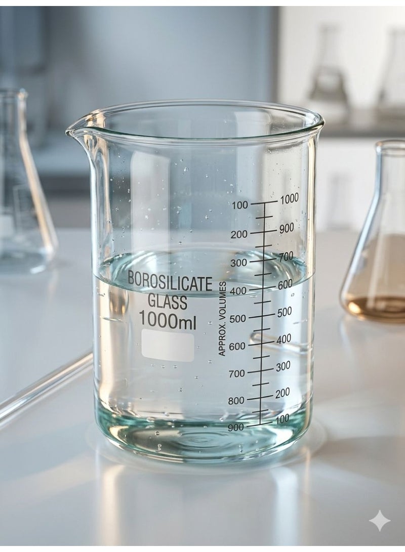 Protect Glass Beaker  1000ml Borosilicate Heat Resistant Laboratory Measuring Cup with Printed Scale - Image 2