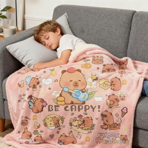 DHUENIOPE Capybara Gift Set with Large Blanket, 16 Oz Glass Cup, Tote Bag, Small Wallet, Keychain, Stickers, Gift Cards for Women Men Kids,Birthday Christmas Gift Ideas for Capybara Fans - Image 4