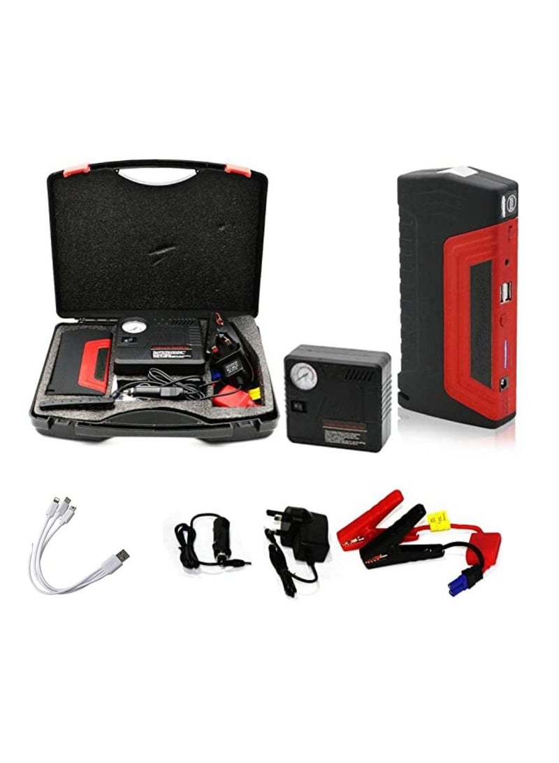 مزود طاقة متنقل للطوارئ بقوة 12 فولت للسيارات مزود بإضاءة LED شحن 3 مصابيح طوارئ ساطعة