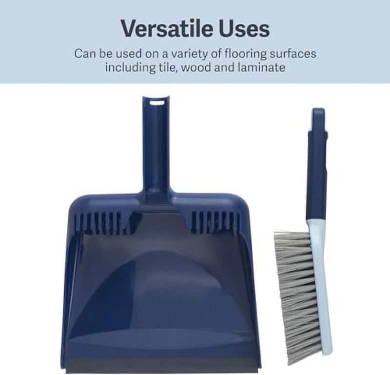 Casabella Wayclean Handheld Angled, Medium, Grey Dustpan and Brush Set, Green and Taupe - Image 5