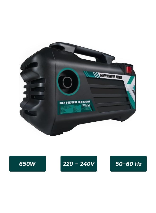 JSA High Pressure Car Washer 650W 070110 220–240V Portable Power Washer Electric Water Jet Cleaning Machine with Foam Bottle, Hose & Spray Gun Multi-Purpose Pressure Washer for Car, Bike, Home, Garden, and Patio - Image 2