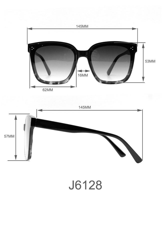 Jessica Simpson Womens J6128 Retro Square Sunglasses With Uv400 Protection. Glam Gifts For Her 62 Mm Black Tortoise 62 Mm Us - Image 2