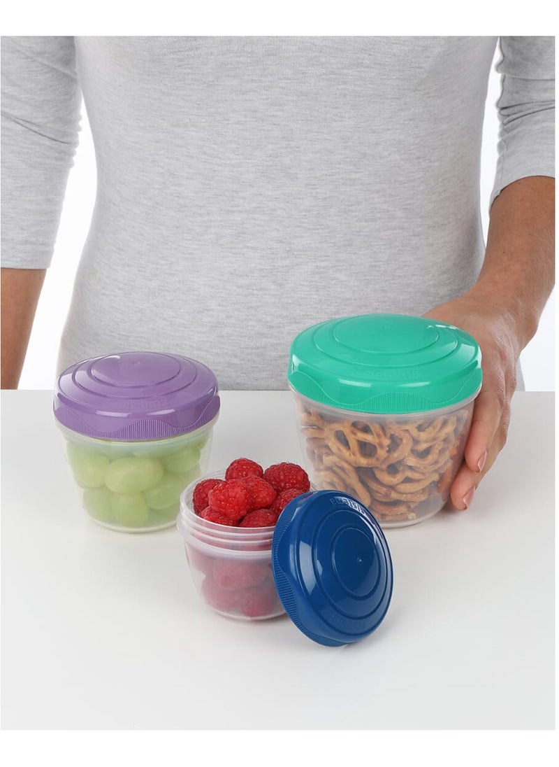 sistema - Sistema Snack N & Nest To Go (3 Pack): Fun & Leakproof Snack Containers- organize & Take Snacks Anywhere (BPA-Free) - Image 1