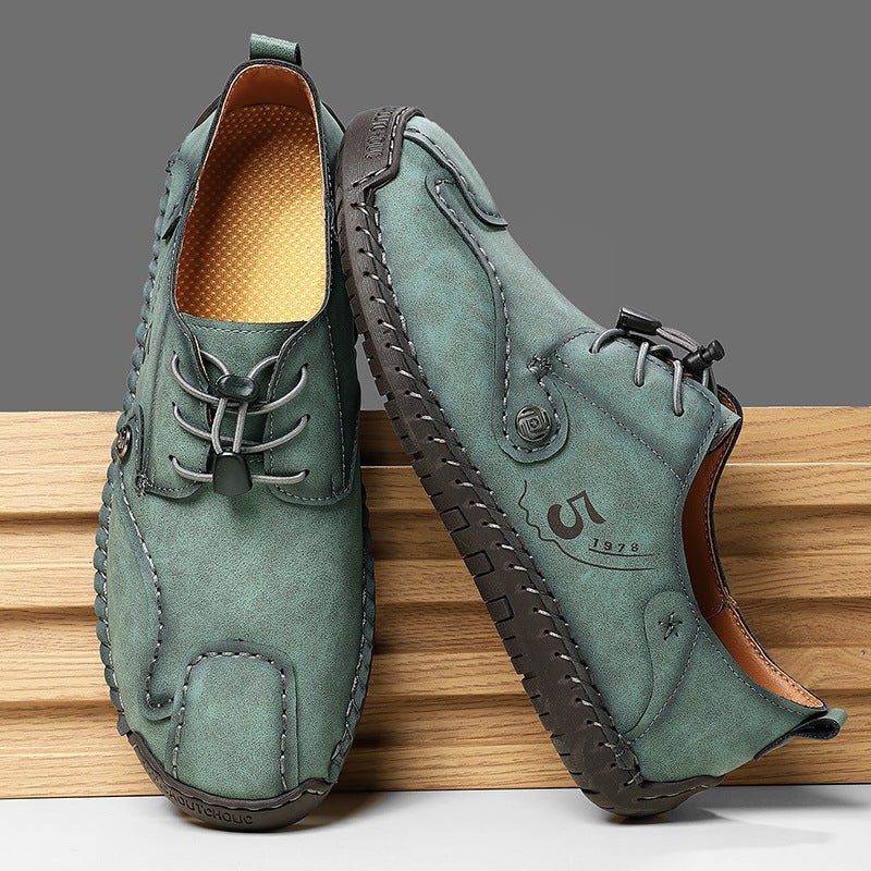 Large Size Men'S Shoes Spring And Autum New Fashion Versatile Outdoor Genuine Leather Soft Sole Casual Shoes Hand-Sewn Men'S Shoes - Image 5