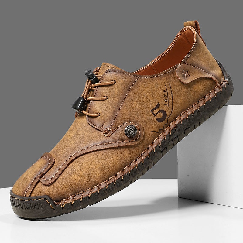 Large Size Men'S Shoes Spring And Autum New Fashion Versatile Outdoor Genuine Leather Soft Sole Casual Shoes Hand-Sewn Men'S Shoes - Image 2