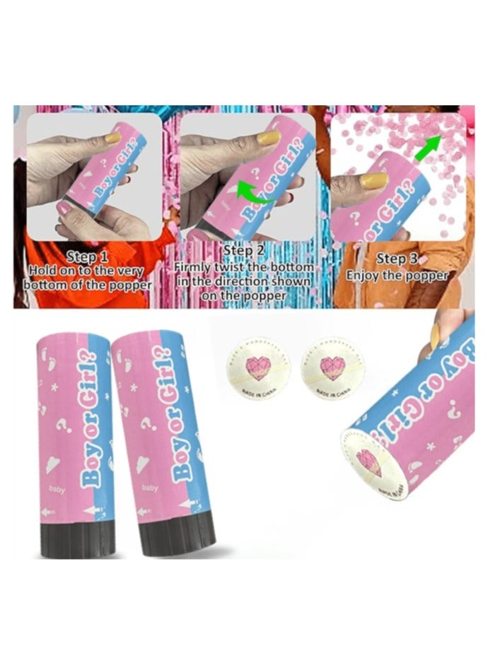 2pcs Pink Round Confetti Cannon for Gender Reveal Party - Image 1