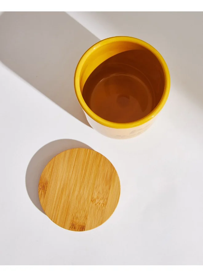 Chumbak Good Vibes Ceramic Jar - Yellow