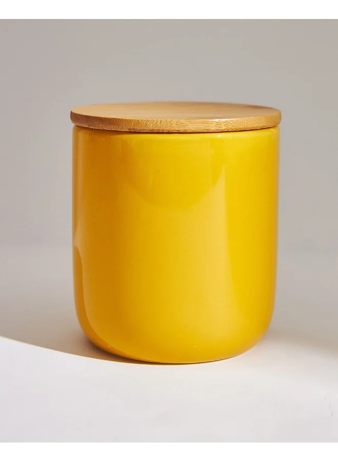 Chumbak Good Vibes Ceramic Jar - Yellow