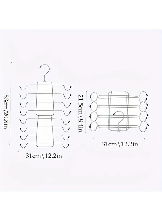 8 Layer Stainless Steel Folding Hanger for Belts Bras Clothes Space Saving Storage - Image 3