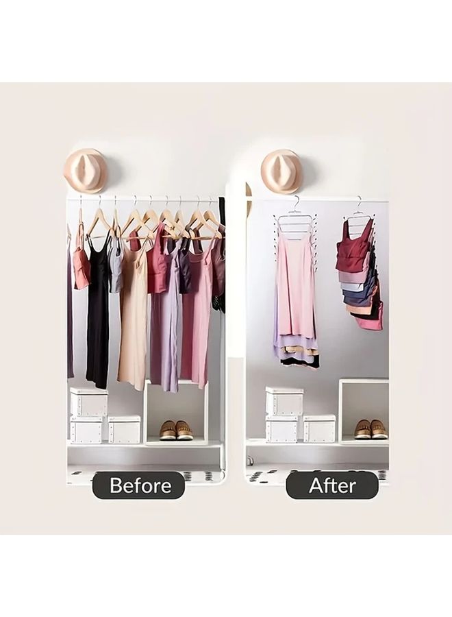 8 Layer Stainless Steel Folding Hanger for Belts Bras Clothes Space Saving Storage - Image 4