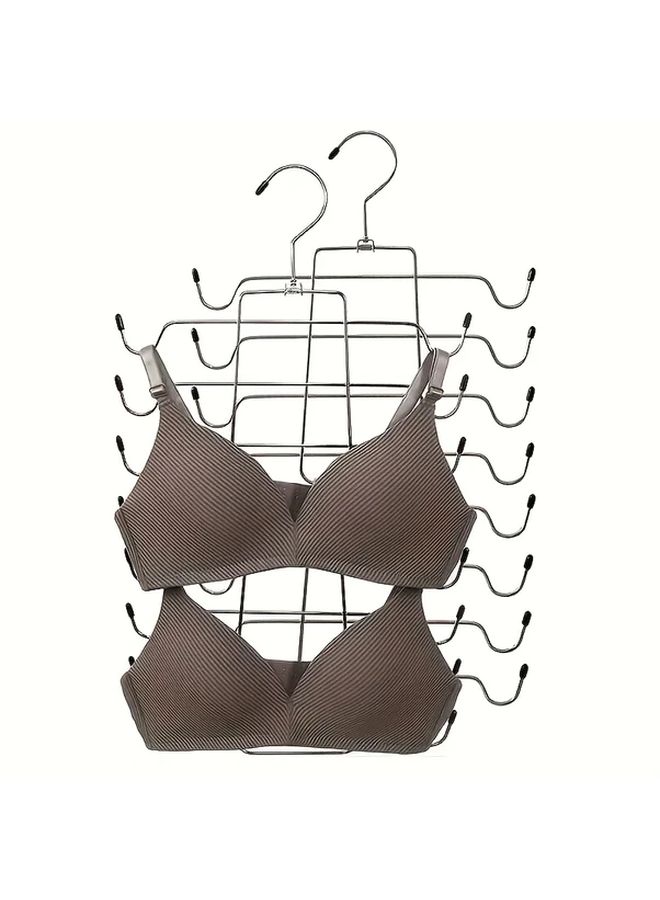 8 Layer Stainless Steel Folding Hanger for Belts Bras Clothes Space Saving Storage - Image 5
