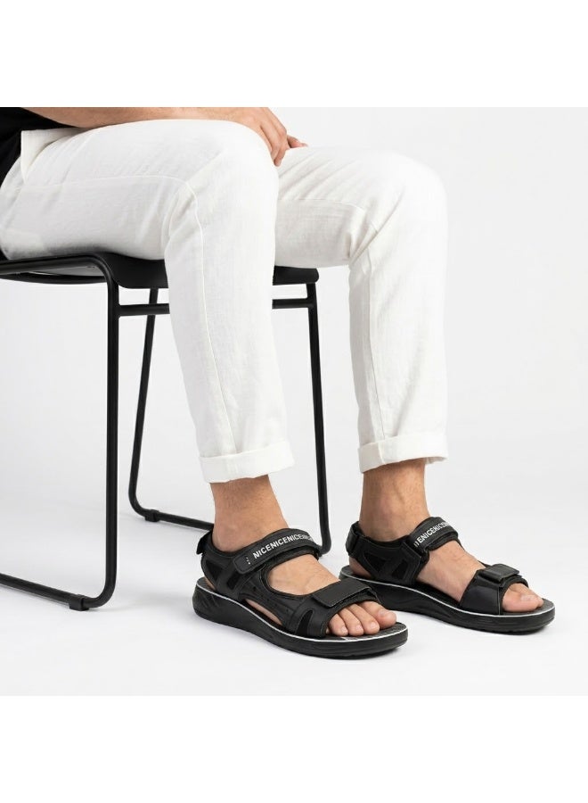 Men's sandals with a multi-link adhesive strap and a comfortable, non-slip sole for walking and everyday activities. - Image 1