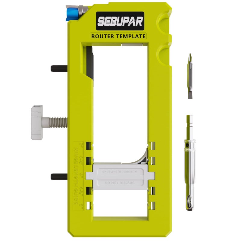 Sebupar Door Hinge Jig, Door Hinge Mortiser, Router Template Fits for Door Hinges from 3â€ to 5â€ Length and Types of Square, Radius 1/4â€ or Radius 5/8â€. - Image 1