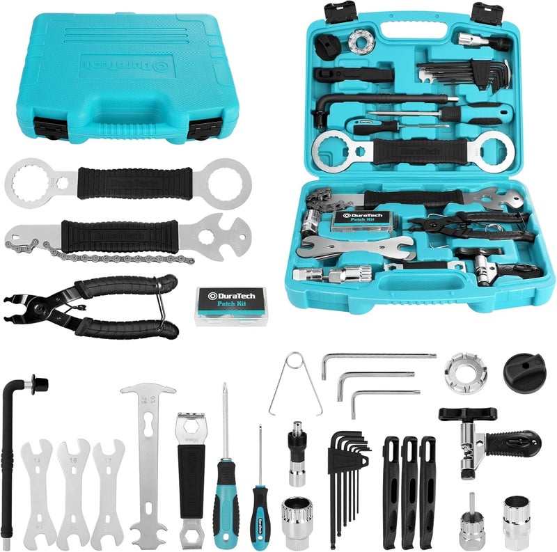 DURATECH 41-Piece Professional Bicycle Repair Set, Bicycle Repair Kit with Tool Box, Bike Tool Kit, Home Multi-Purpose Repair Kit, Suitable for Professional Bicycle Repair, Home Routine Repair, DIY - Image 1