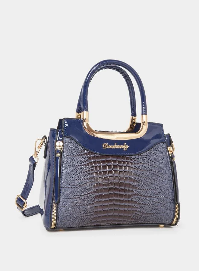 تايك تو Take Two Croc Skin Dual Handles Handbag