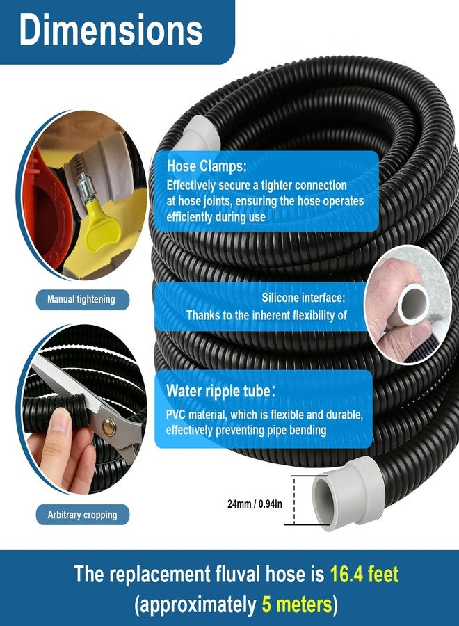 LWPLWA 16.4Ft Ribbed Hose Fits Fluval Canister Filter FX6 FX4 FX2, A20236 Fish Tank Filter Tubing, Aquarium Canister Filter Hosing - Image 3