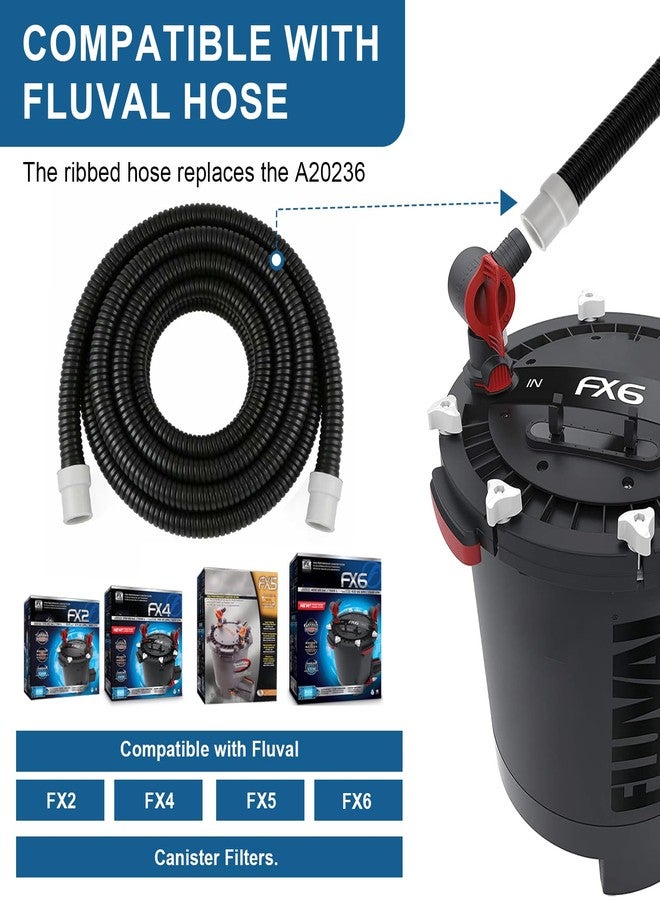 LWPLWA 16.4Ft Ribbed Hose Fits Fluval Canister Filter FX6 FX4 FX2, A20236 Fish Tank Filter Tubing, Aquarium Canister Filter Hosing - Image 2