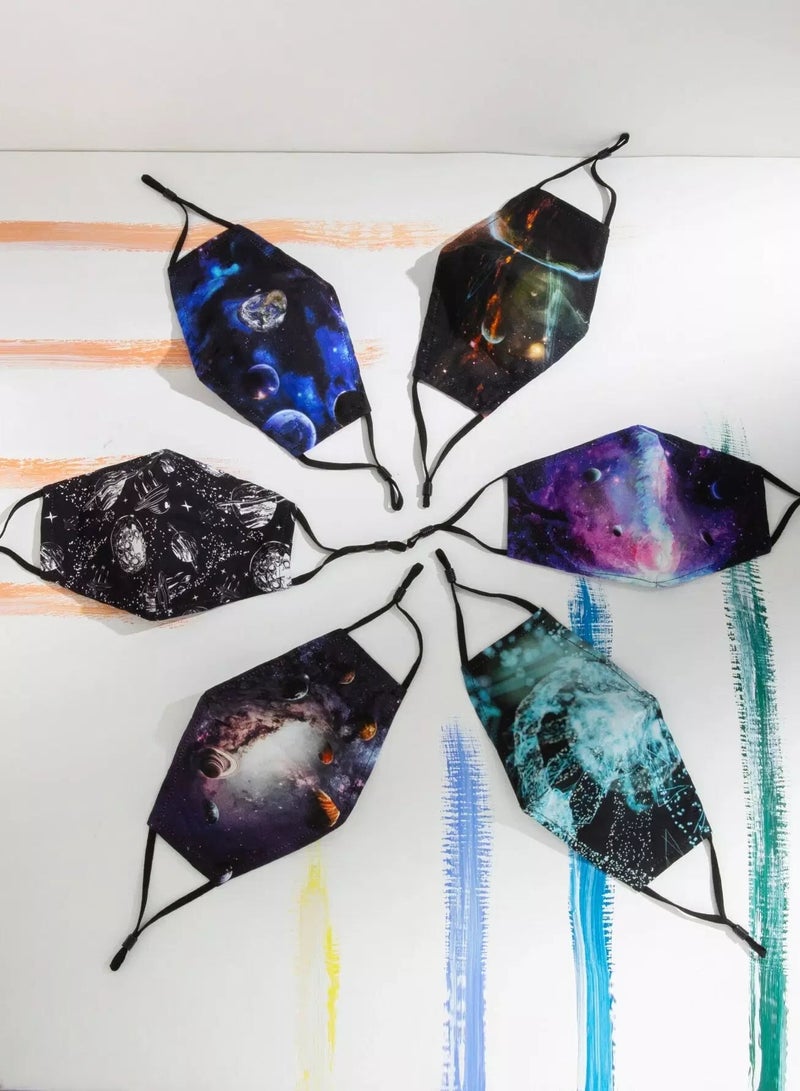 6pcs Galaxy Pattern Face Covering  - Image 1