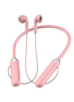 GELESE GELESE Wireless Digital Display Bluetooth Headphones Neck-mounted Sports Headphones Binaural Semi-In-Ear Universal Long Standby (Pink)  - Image 5