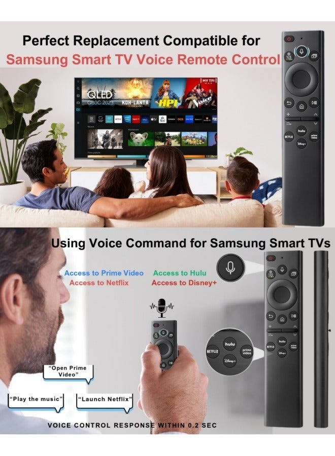 Harse Universal Voice Remote Control for Samsung QLED 4K/8K Smart TVs, Compatible with Q60A, Q70A, QN90A – Model BN59-01385A (No Solar Version) - Image 4
