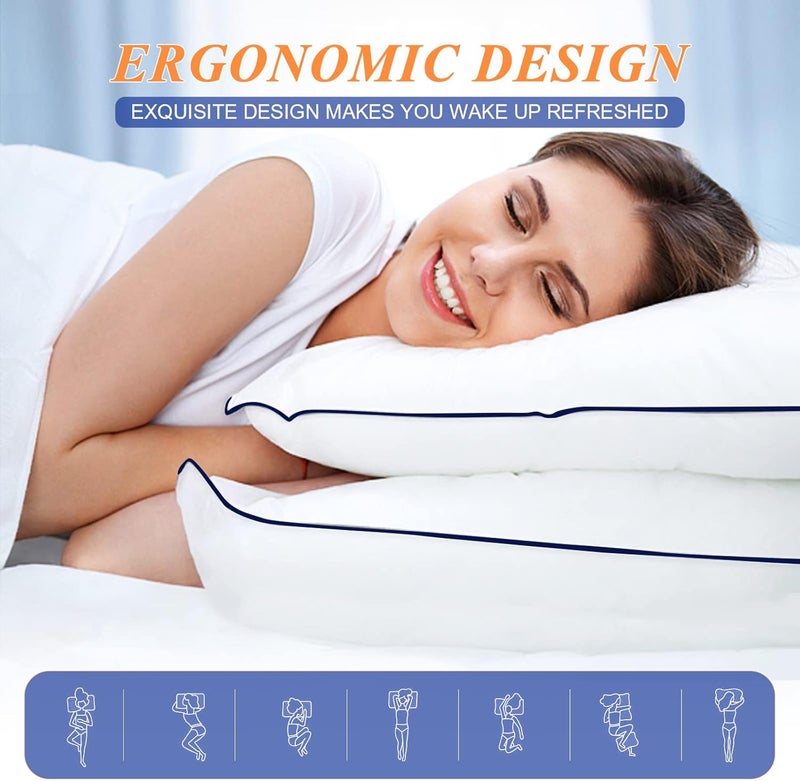 MZOIMZO Bed Pillows for Sleeping- King Size, Set of 2, Cooling Hotel Quality with Premium Soft Down Alternative Fill for Back, Stomach or Side Sleepers - Image 4