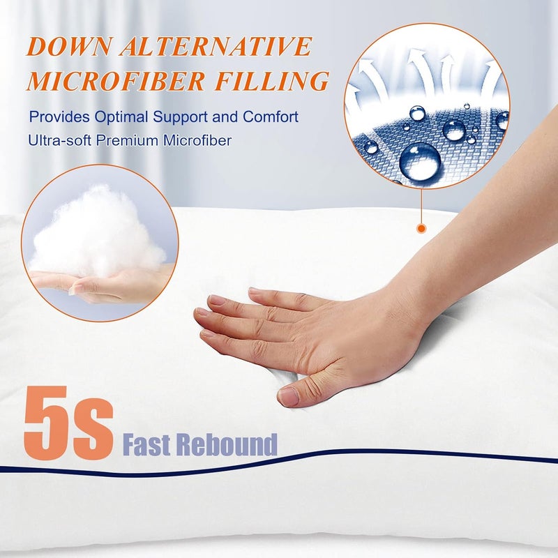 MZOIMZO Bed Pillows for Sleeping- King Size, Set of 2, Cooling Hotel Quality with Premium Soft Down Alternative Fill for Back, Stomach or Side Sleepers - Image 3