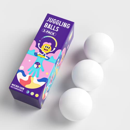 POITOI Juggling Balls Light Up Juggling Ball Glow in The Dark LED Juggling Balls USB Rechargeable 105g/3.9oz - Image 1
