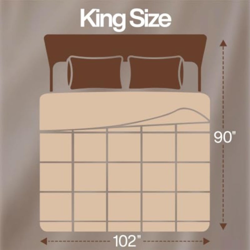 King Quilted Comforter Duvet Insert - Box Stitched Down Alternative Comforter with Corner Tabs Beige - Image 2