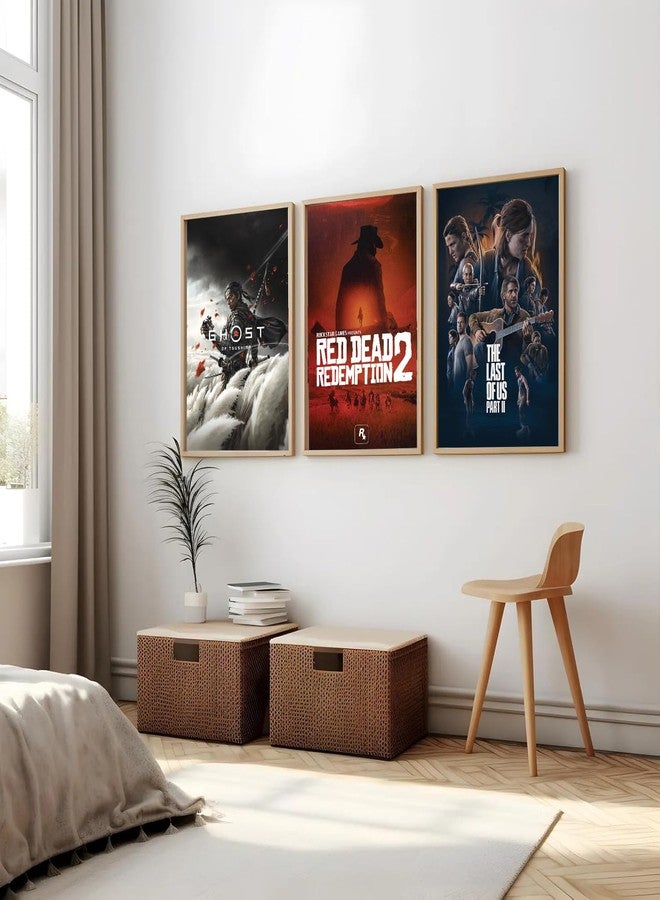 Gamya Big Aesthetic Video Games Framed Posters For Gaming Room, Living Room, Bedroom Wall Decor, Gaming Posters Gift item for boys, PC Playstation Games Posters (13x19 Inches) (TRIO) - Image 1