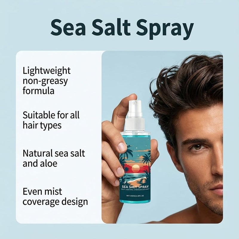 Goreem Sea Salt Spray,Hair Texturizing Spray with Sea Salt and Kelp, Surf Sprays for Volume and Texture, for Subtle Hold and Natural Effects, Volumizing Sprays - Image 4