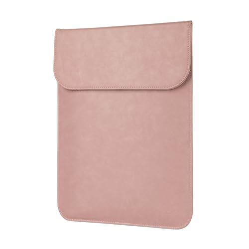 Allinside 11-12 inch Laptop Sleeve Case Compatible with MacBook Air 11 2010-2015/MacBook 12 2015-2017, Waterproof PU Leather Laptop Sleeve Bag Protective Vertical Case Cover, Pink - Image 1