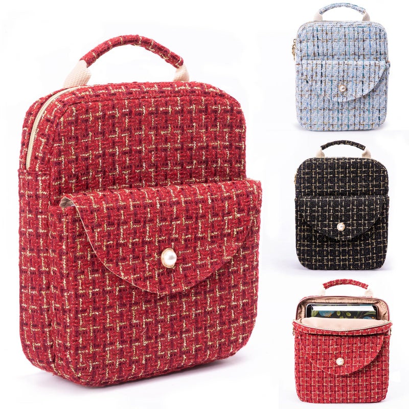 APLUFINE Tweed Book Sleeve with Zipper Elegant Zipper Book Pouch Book Sleeve for Book Lovers Book Protector Bag Book Bag for Women Book Carrying Case for Book Accessories Study Suppliers - Image 2