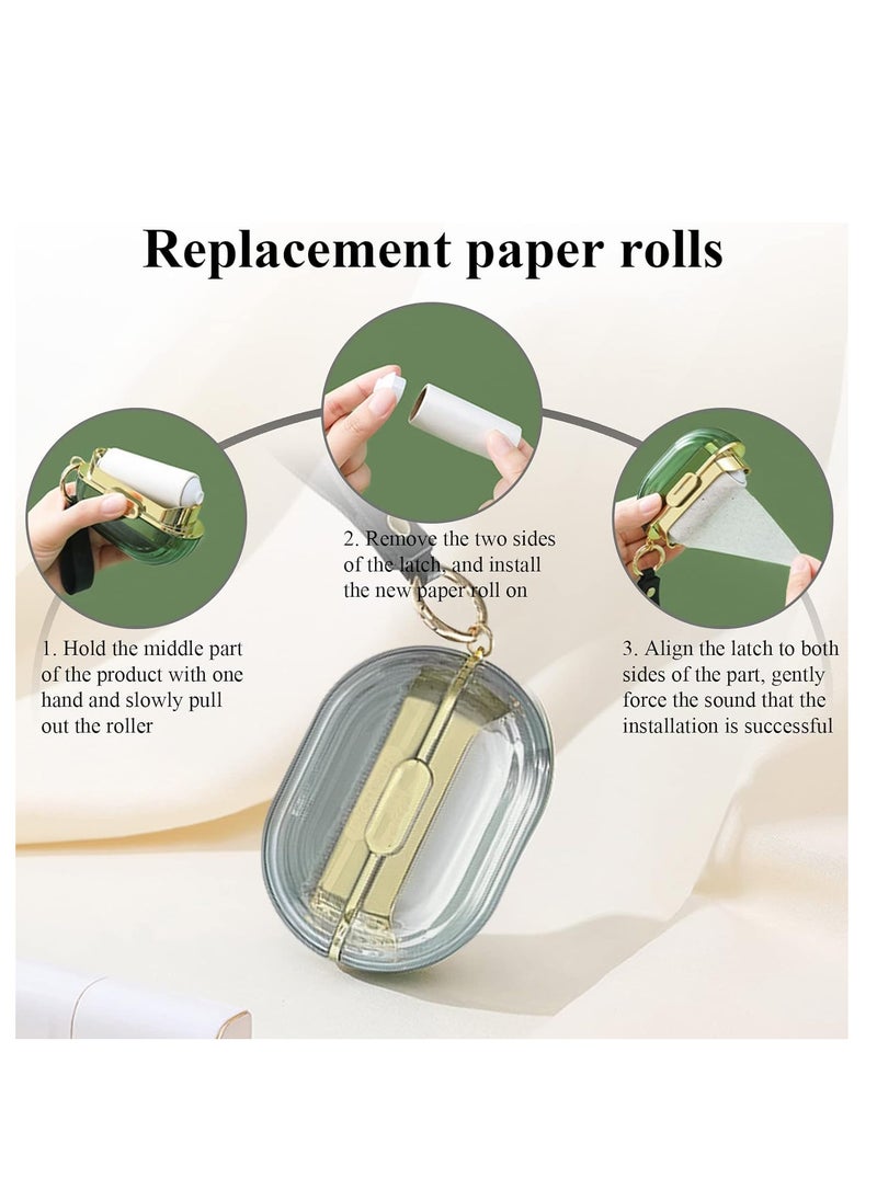 Generic - Double sided Travel Portable Lint Roller with Hand Strap Reusable Mini Extra Sticky Dog Cat Pet Hair Remover Luxury Lint Remover for Clothes Bag Dust Fuzz Fur with 4 Refills Grey - Image 1