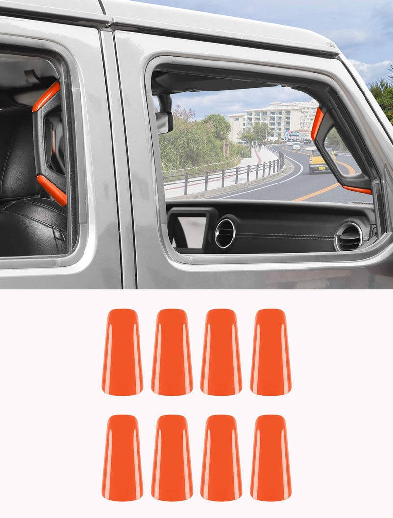 Savadicar Orange Interior Accessories A B Pillar Grab Bar Handles Trim Set for 20182023 Jeep Wrangler JL JLU 4XE Gladiator JT Solid Color Interior Decor Upgrade Option 8Piece - Image 2