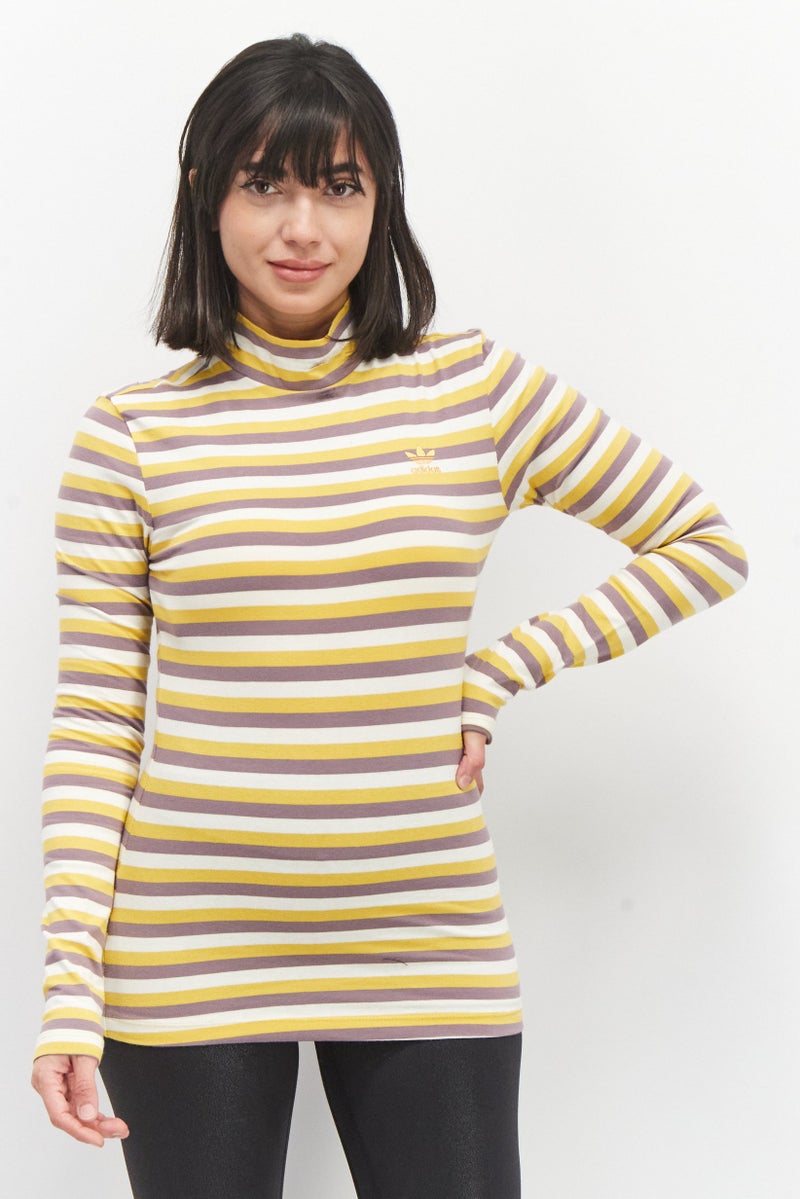 adidas Originals Women Sportswear Fit Brand Logo Long Sleeve Top, Purple  - Image 1