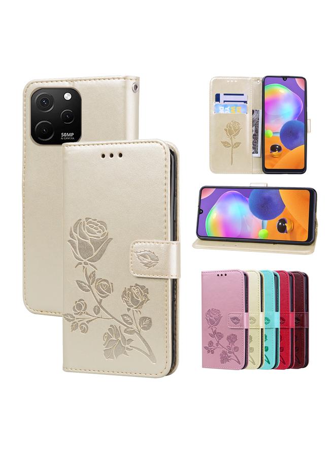 Zaboon Case For Huawei nova Y61/Enjoy 50z Rose Embossed Flip PU Leather Phone Case - Image 1